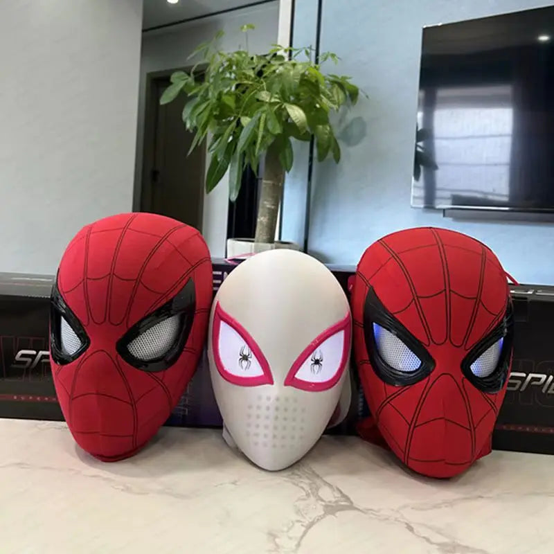 Miles Spider-Man 1:1 Electronic Mask - Moving Glowing Eyes with Ring Control for Cosplay, Collectors & Fans