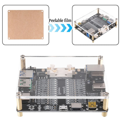USB Cable Tester – Type-C, Type-B, Micro Short Circuit and Data Anomaly Detection Test Board for iOS & Android