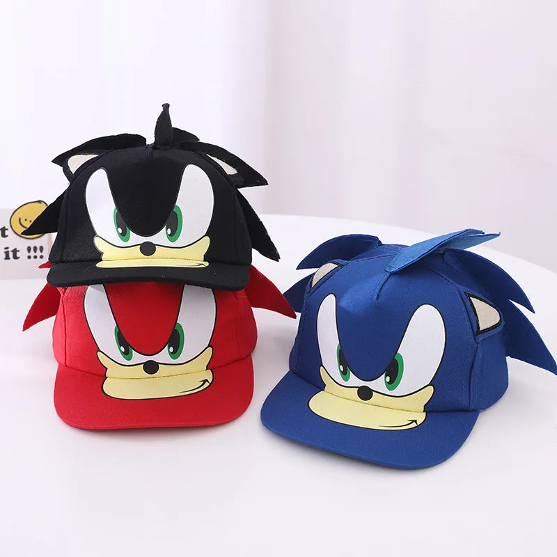 Children’s Sonic Baseball Cap — Cartoon Flat Brim Spring & Autumn Hat for Boys & Girls