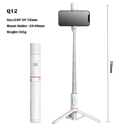 Xiaomi Tripod Selfie Stick – Bluetooth Mobile Tripod Stand with Remote Control, Ring Light & Telescopic Rod
