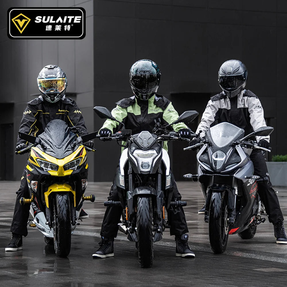 Waterproof Motorcycle Raincoat Suit – Men & Women Moto Raincoat Jacket & Pants Set for Bikers