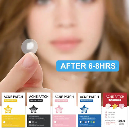 360PCS Colorful Invisible Pimple Removal Hydrocolloid Patches – Anti-Acne Spot Concealer Beauty Repair Stickers