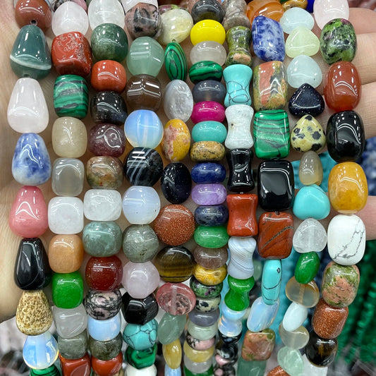 Natural Gemstone Beads - Agate Quartz Turquoise Faceted Rondelle Spacer Beads for DIY Jewelry Making & Bracelets