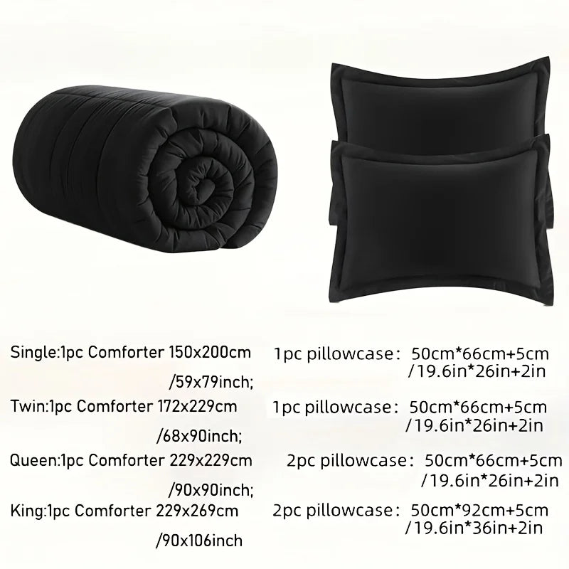 Full Size Bed Comforter Set – Soft Breathable All-Season Bedding with 1 Comforter & 1-2 Pillow Shams, Machine Washable