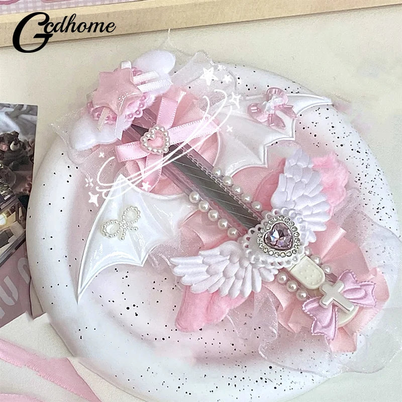 Sweet Pink Korean Y2K Heart Bow Utility Knife – Cute Portable Box Cutter for Students & Scrapbooking