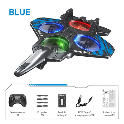 E72 Foam Stunt Aircraft Drone – High-Performance 360° Flip UAV with LED Lights, Fixed Height Hover Remote Control Fighter Toy