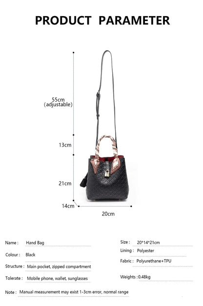 CH Fashion Women’s Shoulder Bag – Large Capacity Casual PU Leather Handbag with Embossed Letters
