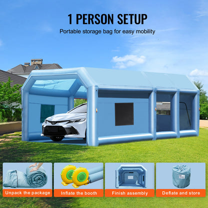 VEVOR Inflatable Paint Booth – Portable Car Spray Booth with Powerful Blowers & Air Filter System