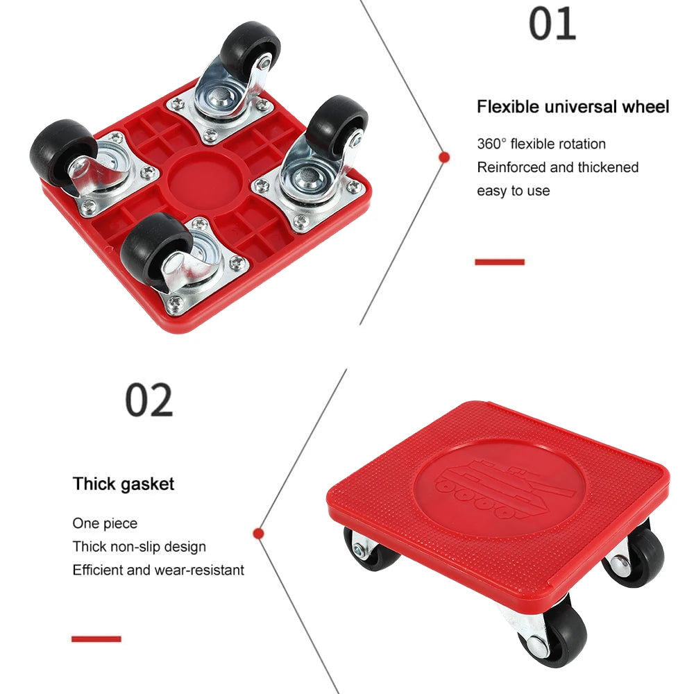 Heavy-Duty Furniture Mover Set: Transport Lifter with 360° Rotation Universal Wheel - Ideal for Moving Heavy Objects, Hand Tools Included