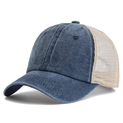 Unisex Washed Cotton Trucker Hat - Multi Color Casual Baseball Cap for Men & Women