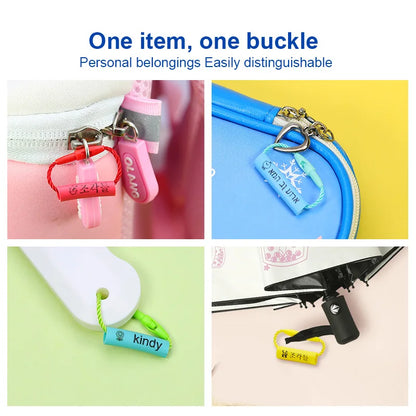 24pcs Waterproof Name Sticker Tags - Customized Baby Shoes, Schoolbag, Cup, Clothes Name Labels with Rope