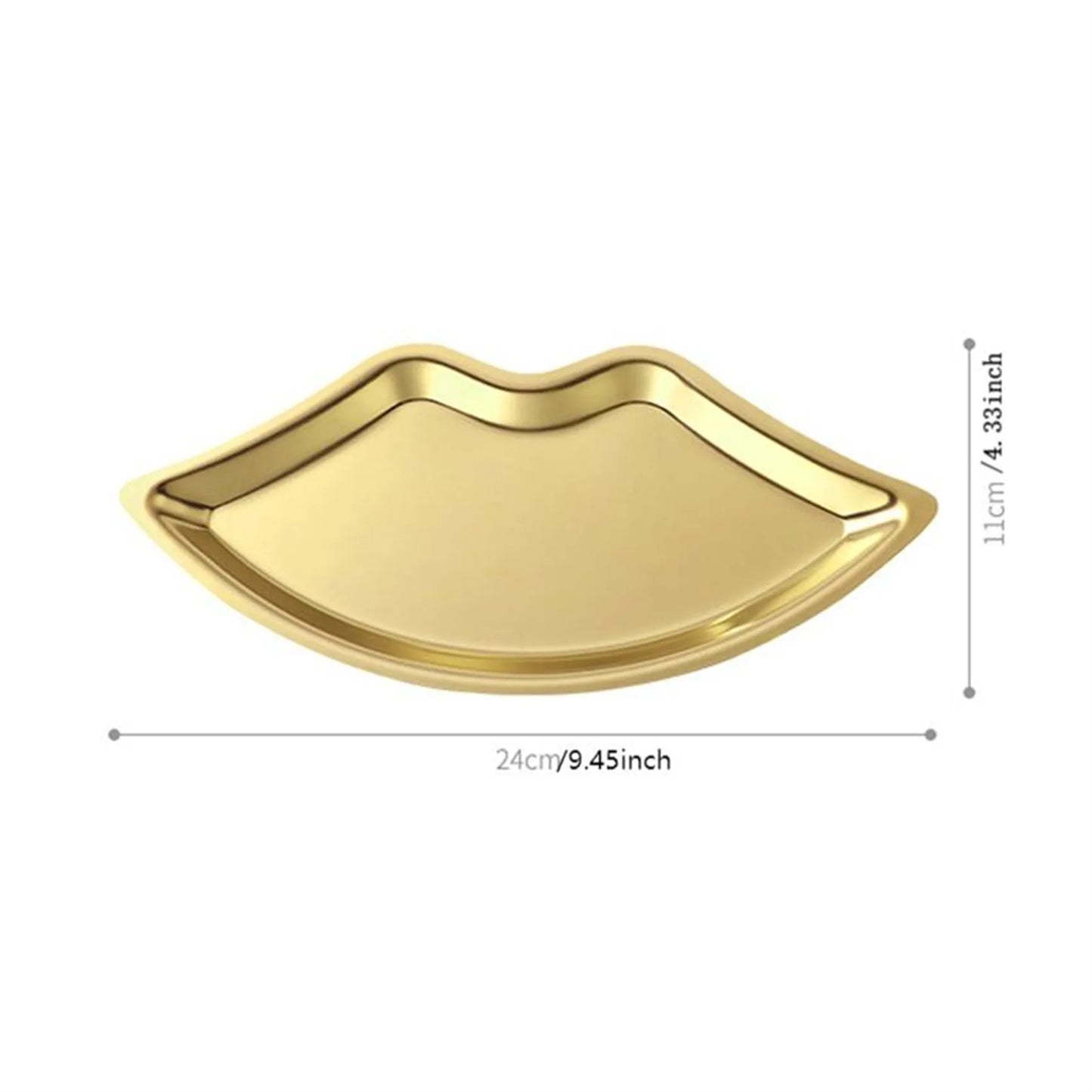 Korean Style Stainless Steel Lip-Shaped Jewelry Tray - Chic Home Cosmetics and Jewelry Storage Decor