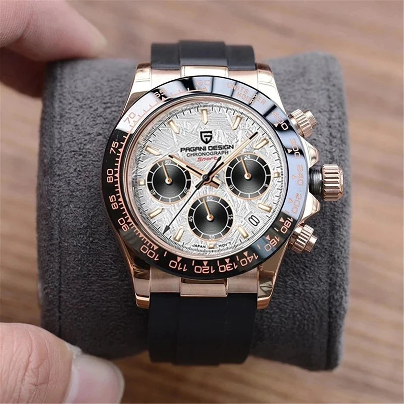 40mm PAGANI DESIGN V2 Men’s Quartz Watch – Sapphire Retro Chronograph Stainless Steel Waterproof