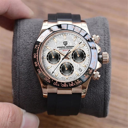 40mm PAGANI DESIGN V2 Men’s Quartz Watch – Sapphire Retro Chronograph Stainless Steel Waterproof