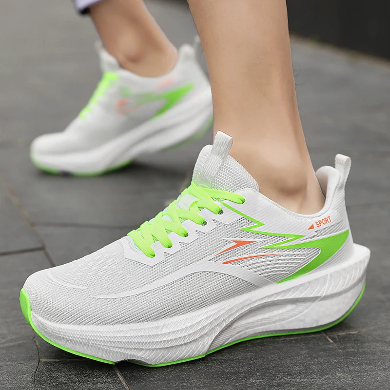 Men’s & Women’s Carbon Plate Running Shoes - Lightweight Breathable Marathon Sneakers with Air Cushion & Non-Slip Sole