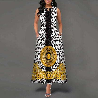 Women’s Loose Floral Vintage Maxi Dress – Ruffled Summer Party Camis, Elegant Big & Large Size Dress