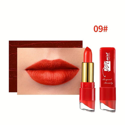 12 Colors Creamy Moisturizing Lipstick – Long-Lasting, Women & Schoolgirl Makeup for Beginners, Leaning Tower Lip Makeup