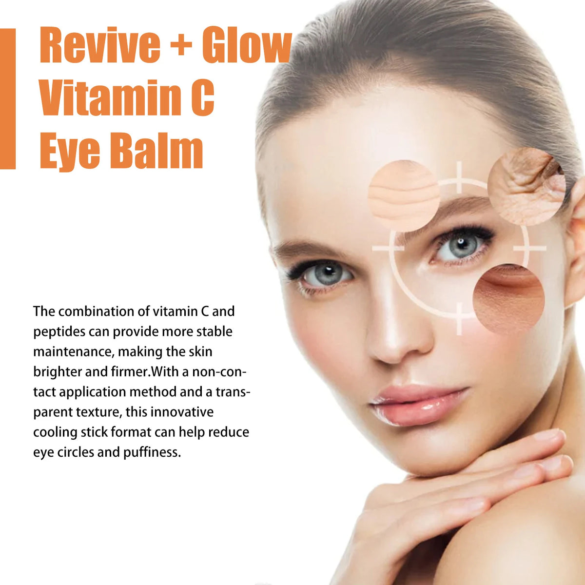 Vitamin C Eye Cream Stick – Hydrating Anti-Wrinkle Balm for Dark Circles, Under-Eye Puffiness & Fine Lines