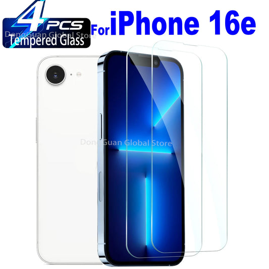 iPhone 16e Tempered Glass Screen Protector — HD Anti-Scratch Full-Coverage, Case-Friendly