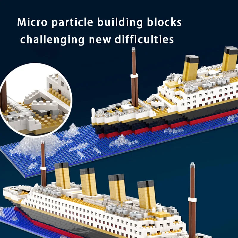 Titanic Building Block Model - Giant Cruise Ship Assembly Puzzle Toy for Kids & Collectors