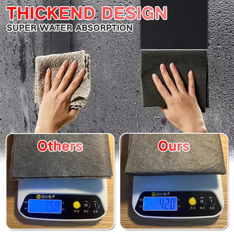 Thickened Microfiber Glass Cleaning Cloth - Reusable and Lint-Free Towel for Kitchen, Glass, and Car Cleaning