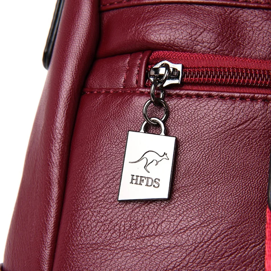 Anti-Theft Leather Backpack for Women - Vintage Shoulder Bag, High Capacity Travel and School Backpack, Mochila Feminina