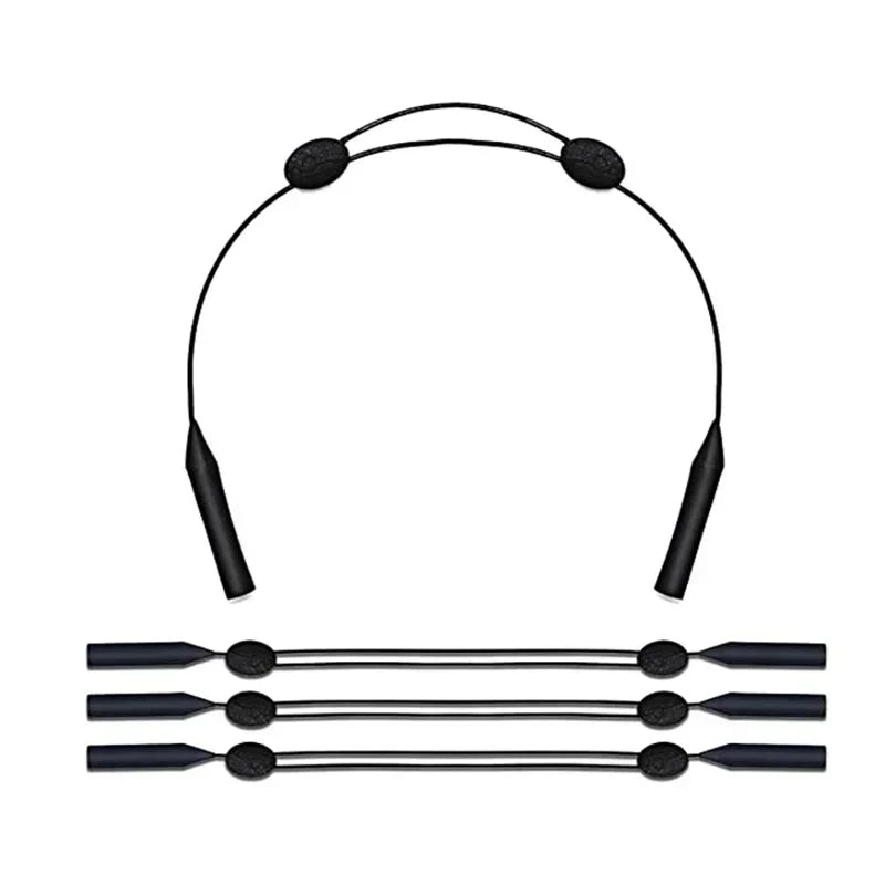 Universal Adjustable Eyewear Retainer: 5pcd Sports Sunglasses Strap - Unisex Safety Glasses Holder with Large Round-Head Fit