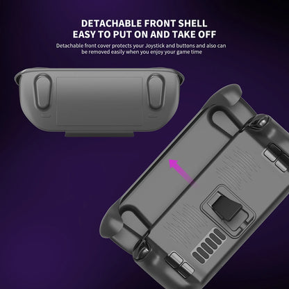 Back Cooling Cover with Sliding Shell for Steam Deck — Hard Protective Case with Kickstand Gaming Accessory