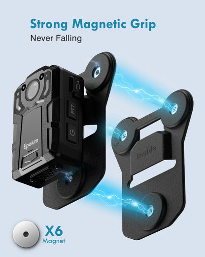 Magnetic Suction Back Clip for Boblov KJ21 & PD70 Mini Body Cameras – Strong Magnetic Hold