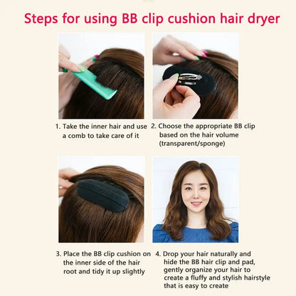 8pcs Hair Volume Puff Sponge Pads – Invisible Fluffy Clip for DIY Hair Styling, Women & Girls Hair Tools