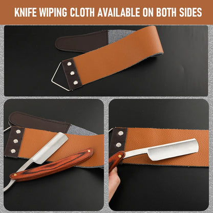 Professional Barbershop Men’s Shaver – Straight Edge Barber Razor Knife for Beard Shaving with Wiping Cloth