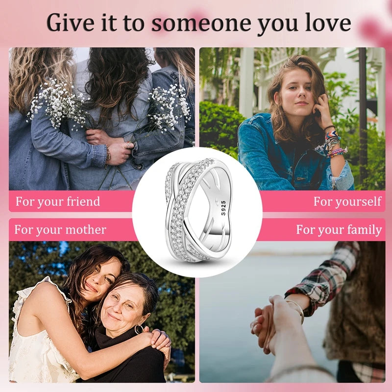925 Sterling Silver Rings - Bow, Heart, Sun, Moon & Star Zircon Jewelry for Women, Birthday & Anniversary Gift