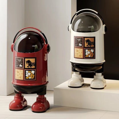 Creative Astronaut Trash Bin - Decorative Household Garbage Storage for Bedroom, Bathroom & Living Room