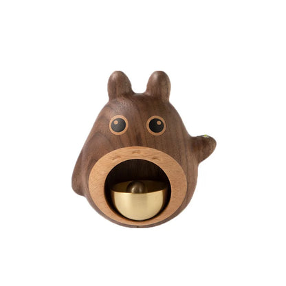 Wooden Wind Chimes with Copper Bells - Totoro Entry Doorbell Pendant, Cute Door Entry Reminder, Home Decor & Housewarming Gift