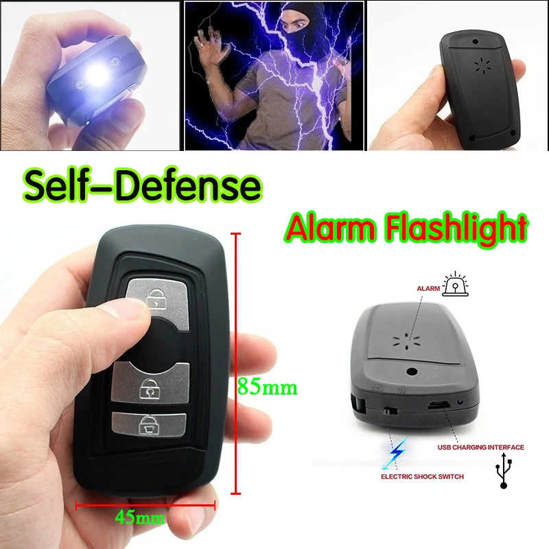 Mini Car Key Stun Gun — Portable Self-Defense Pendant for Outdoor Use