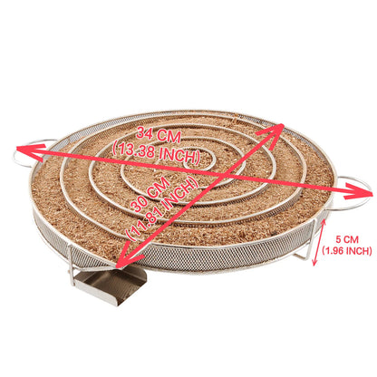 Cold Smoke Generator for Charcoal Barbecue - 7.87/13.38 Inch Round Meshes - Apple Wood Chips Smoker BBQ Grill Accessories for Salmon