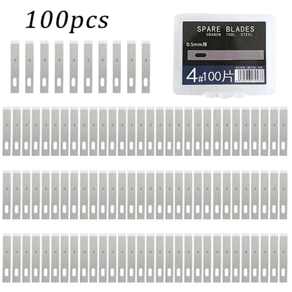 100/20pcs #4 Metal Scalpel Blades – DIY Engraving, Wood Carving & Sculpture Knife Replacement Cutting Tools