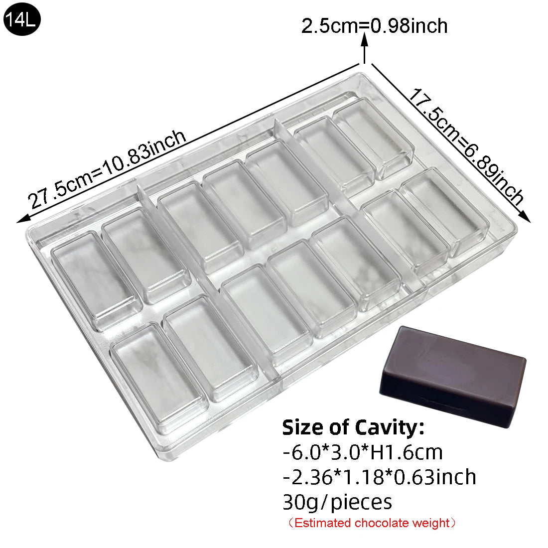 3D Polycarbonate Chocolate Mold - Sphere Diamond Chocolate Bomb & Bonbon Baking Mold for Professional Candy Making