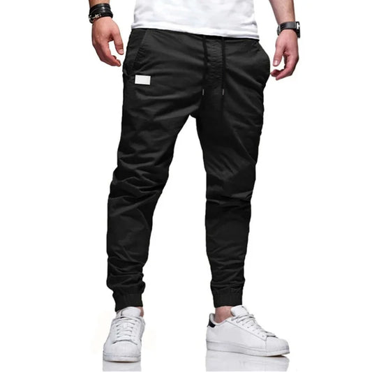 Men’s 2024 Cargo Joggers – Loose Straight Solid Color Sweatpants Casual Sports Trousers