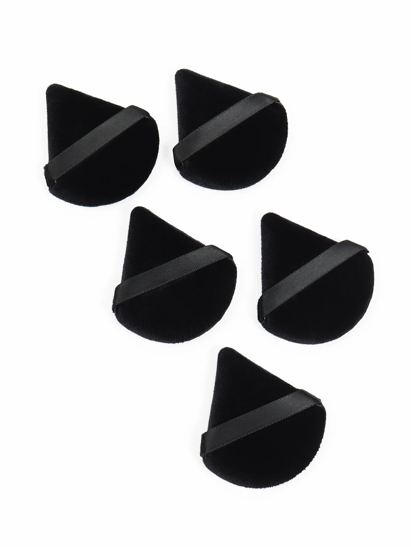 Black Triangle Makeup Puff - Soft Velvet Facial Sponge for Foundation Blending and Cosmetic Application