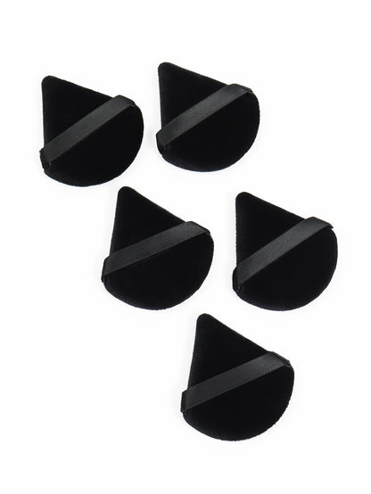 Black Triangle Makeup Puff - Soft Velvet Facial Sponge for Foundation Blending and Cosmetic Application