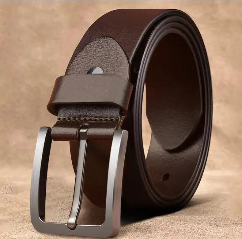 Men’s Luxury Designer PU Leather Belt – Adjustable Alloy Buckle for Jeans & Business (105-125cm)