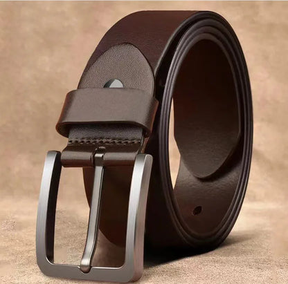 Men’s Luxury Designer PU Leather Belt – Adjustable Alloy Buckle for Jeans & Business (105-125cm)