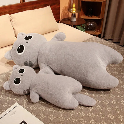Kawaii Siamese Cat Plush Toy – Long Oblong Orange & Black Kitten Nap Pillow for Kids, Bed Decor & Hug Cushion