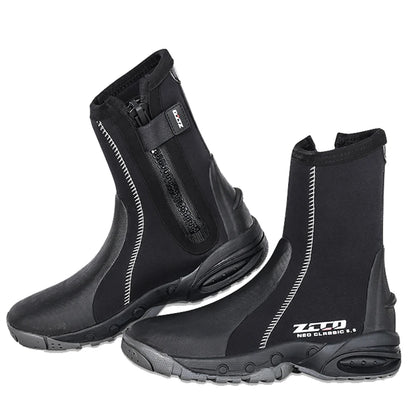 5mm Neoprene Dive Boots with Side Zipper — Unisex Snorkeling & Scuba Diving Shoes for Water Sports