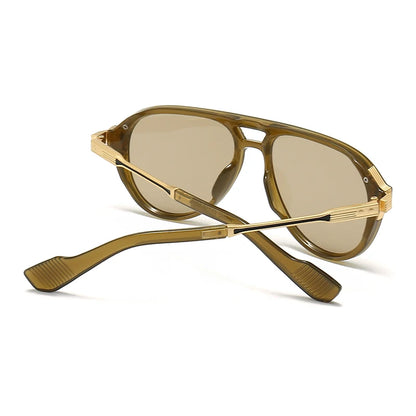 Men’s Aviator Sunglasses – Retro Double Bridge Square Frame, European & American Style, Wholesale