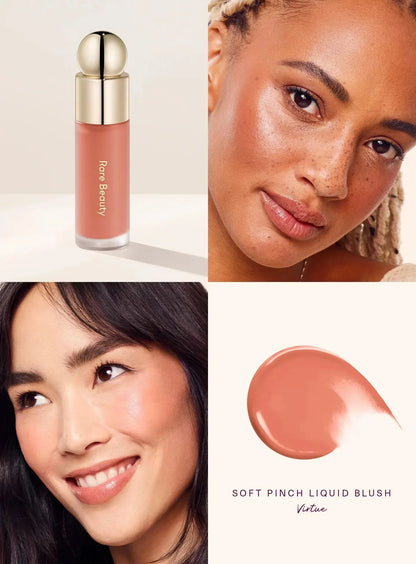 Rare Beauty Soft Pinch Liquid Blush – Long-Lasting Silky Smooth Buildable Flush Makeup, Seamless Matte Dewy Finish Cheek Color