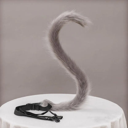 Plush Cat Ears Headband & Tail Set - Realistic Lolita Cosplay Accessories, Handmade Animal Ears for Halloween & Kawaii Costumes
