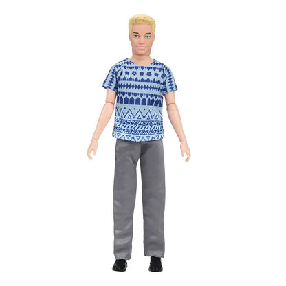 30cm Fashion Ken Doll – 1/6 Multi-Joint Movable Boyfriend with Clothes Suit, Dress-Up Toy for Kids