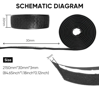 BUCKLOS Road Bike Handlebar Tape – PU Shock-Absorbing Anti-Slip Wrap with Bar End Plugs for Cycling